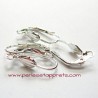 Lot 10 boucles d'oreilles attache dormeuse 18mm argent