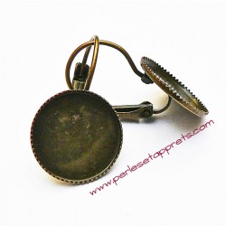 Lot 40 boucles d'oreilles dormeuse 14mm bronze