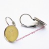 Lot 40 boucles d'oreilles dormeuse dentelée 14mm rhodium