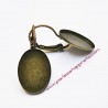 Lot 6 Boucle d'oreilles dormeuse ovale 18mm bronze