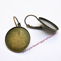 Lot 10 boucles d'oreilles dormeuse en bronze laiton 20mm à décorer, perles et apprêts