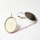 Boucle d'oreilles dormeuse ovale en métal argenté 25mm à décorer perles et apprêts