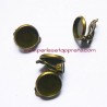 Lot 14 boucle d'oreilles clip 12mm bronze