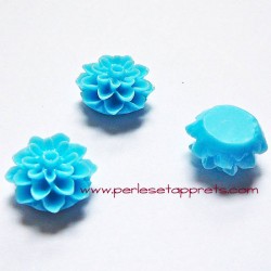 Cabochon résine dahlia bleue 15mm pour bijoux, perles et apprêts