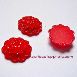 Lot 7 cabochon bouquet rouge 20mm résine