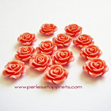 Cabochon résine rose vieux rose 15mm pour bijoux, perles et apprêts