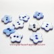 Bouton fleur en nacre bleu 14mm, pour la couture, bijoux, perles et apprêts