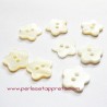 10 Boutons fleur blanc 14mm nacre