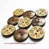 11 Boutons noix de coco étoiles 18mm