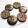 9 Boutons noix de coco rayé 23mm