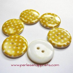 Bouton rond en résine jaune 23mm pour la couture, bijoux, perles et apprêts