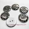 10 Boutons noir 23mm résine