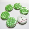 10 Boutons vert 23mm résine