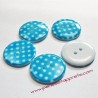 10 Boutons bleu 23mm résine