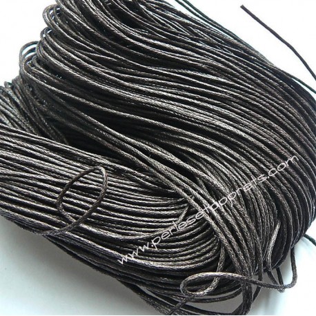 Fil noir en coton ciré 1mm pour bijoux, bracelet, perles et apprêts