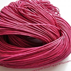 Fil rose fuchsia en coton ciré 1mm pour bijoux, bracelet, perles et apprêts