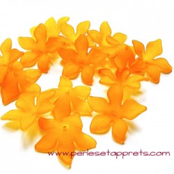 Fleur acrylique orange 30mm pour bijoux, perles et apprêts