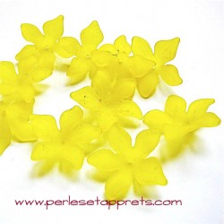 Fleur acrylique jaune 30mm pour bijoux, perles et apprêts