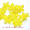 Lot 11 Fleur acrylique jaune 30mm