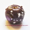 Lot 4 Perle ronde en verre mauve 14mm
