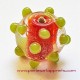 Lot 4 Perle ronde picot en verre orange vert 14mm