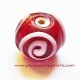 Perle ronde en verre rouge 14mm