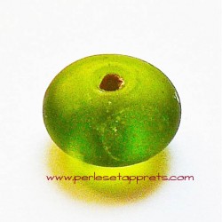 Perle intercalaire en verre vert 12mm
