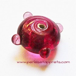 Perle intercalaire picot en verre rouge 14mm