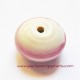 Perle ronde en verre blanc rose 18mm