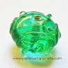 Lot 4 Perle ronde en verre vert transparent 18mm