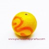 Lot 2 Perle ronde en verre jaune 14mm
