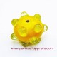 Perle ronde picot en verre jaune 17mm