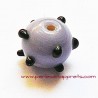 Lot 4 Perle ronde picot en verre mauve 12mm