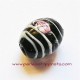 Lot 3 Perle ovale en verre noir 18mm
