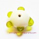 Lot 2 Perle ronde picot en verre blanc vert 18mm