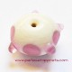 Lot 2 Perle ronde picot en verre blanc rose 18mm