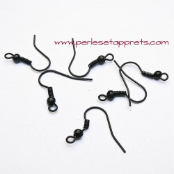 Lot 20 boucles d'oreilles attache 19mm noir