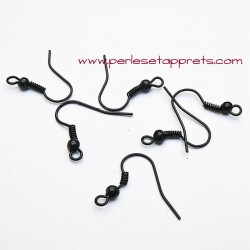 Lot 10 boucles d'oreilles attache 19mm noir