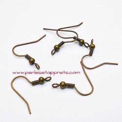 Lot 10 boucles d'oreilles attache 19mm bronze