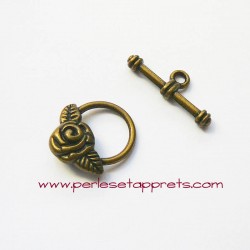 Fermoir toggle rose 15mm bronze laiton pour bijoux, perles et apprêts