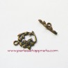 Lot 5 fermoir toggle fleur 17mm bronze