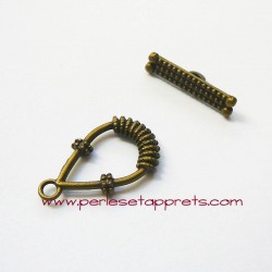 Fermoir toggle 25mm bronze laiton pour bijoux, perles et apprêts