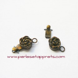 Fermoir fleur 8mm bronze laiton pour bijoux, perles et apprêts