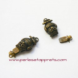Fermoir hibou chouette 20mm bronze laiton pour bijoux, perles et apprêts