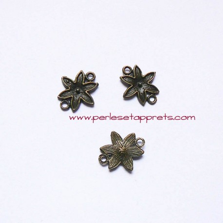 Connecteur fleur 19mm bronze laiton pour bijoux, perles et apprêts
