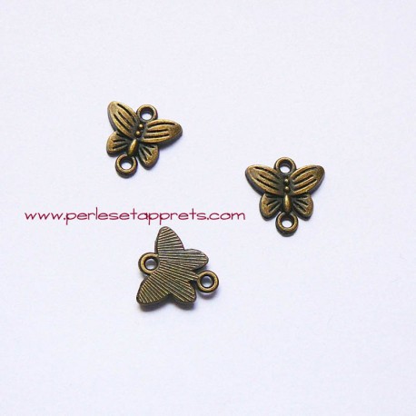 Connecteur papillon 14mm bronze laiton pour bijoux, perles et apprêts