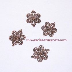 Connecteur fleur filigrane 22mm cuivre bronze pour bijoux, perles et apprêts