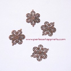 Lot 20 Connecteurs fleur filigrane 22mm cuivre