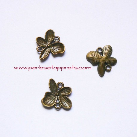 Connecteur papillon 20mm bronze laiton pour bijoux, perles et apprêts