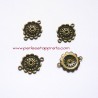 Lot 5 connecteur rond 22mm bronze